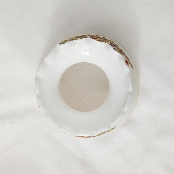 Floral Milk Glass Lamp Shade VTG Hurricane Gone with the Wind Parlor Replacement - Picture 10 of 16